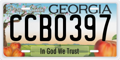 GA license plate CCB0397