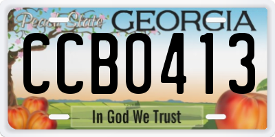 GA license plate CCB0413