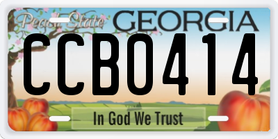 GA license plate CCB0414