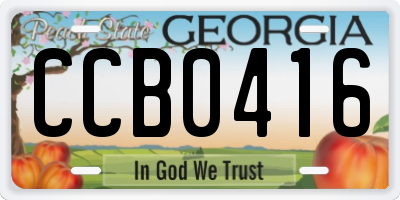 GA license plate CCB0416