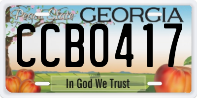 GA license plate CCB0417