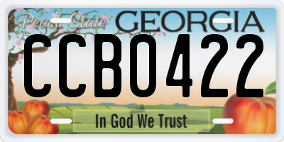 GA license plate CCB0422