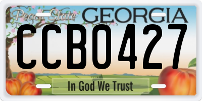 GA license plate CCB0427