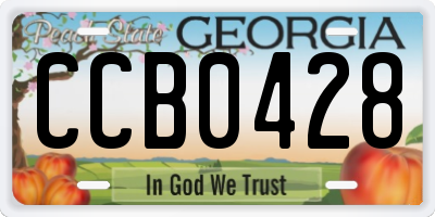 GA license plate CCB0428