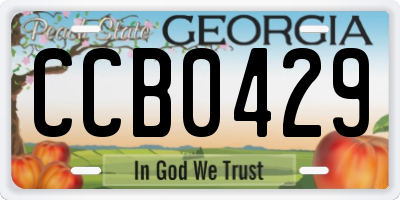 GA license plate CCB0429