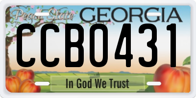 GA license plate CCB0431
