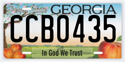 GA license plate CCB0435