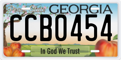 GA license plate CCB0454