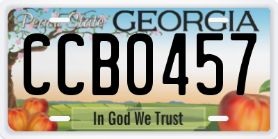 GA license plate CCB0457