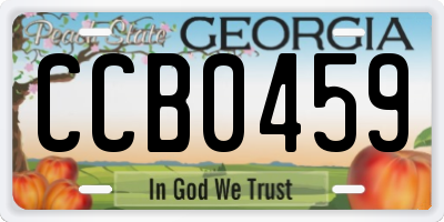 GA license plate CCB0459
