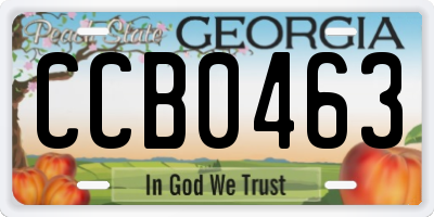 GA license plate CCB0463