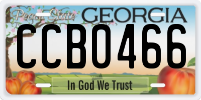 GA license plate CCB0466