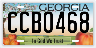 GA license plate CCB0468