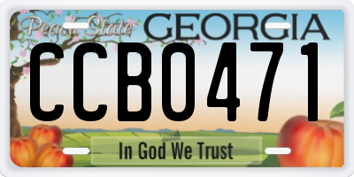 GA license plate CCB0471