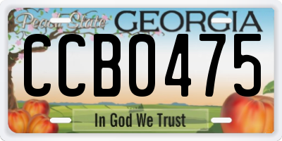 GA license plate CCB0475