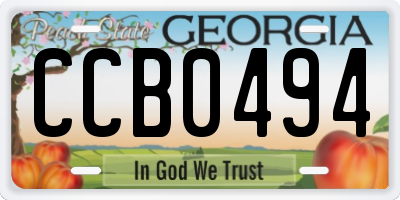 GA license plate CCB0494