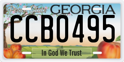 GA license plate CCB0495