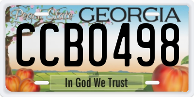 GA license plate CCB0498