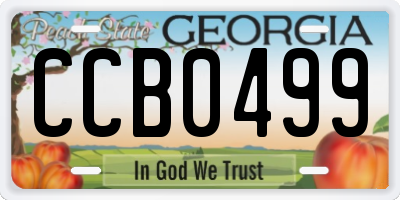GA license plate CCB0499
