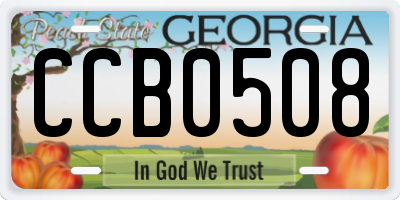 GA license plate CCB0508
