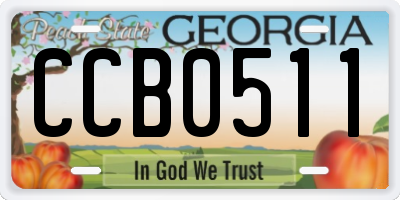 GA license plate CCB0511