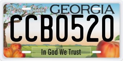 GA license plate CCB0520