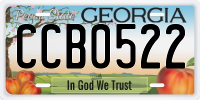 GA license plate CCB0522