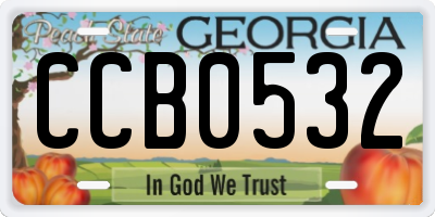 GA license plate CCB0532