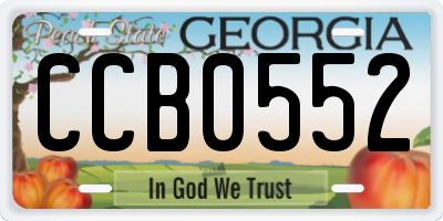 GA license plate CCB0552