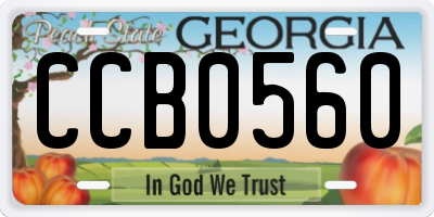 GA license plate CCB0560