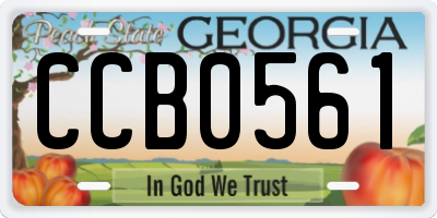 GA license plate CCB0561