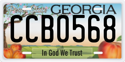 GA license plate CCB0568