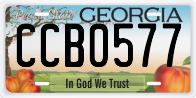 GA license plate CCB0577
