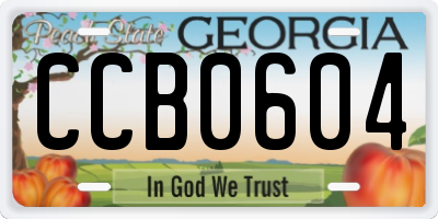 GA license plate CCB0604