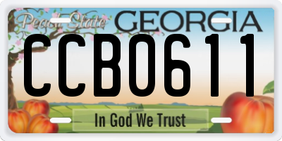 GA license plate CCB0611