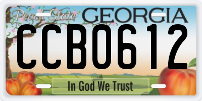 GA license plate CCB0612