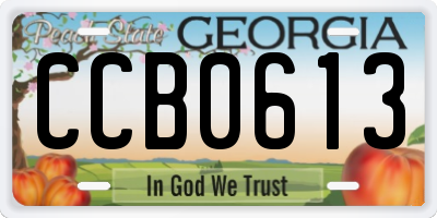 GA license plate CCB0613