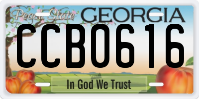 GA license plate CCB0616