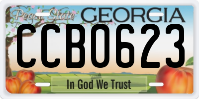 GA license plate CCB0623