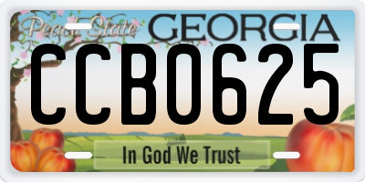 GA license plate CCB0625
