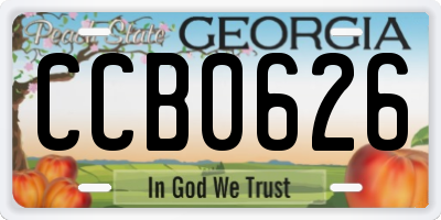 GA license plate CCB0626