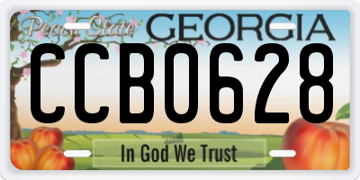 GA license plate CCB0628