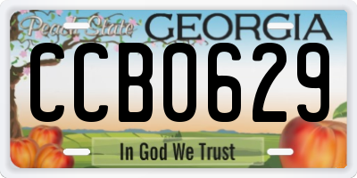 GA license plate CCB0629