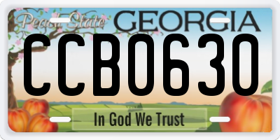 GA license plate CCB0630