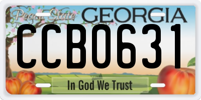 GA license plate CCB0631