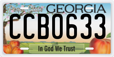 GA license plate CCB0633