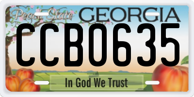 GA license plate CCB0635