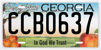 GA license plate CCB0637