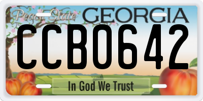 GA license plate CCB0642