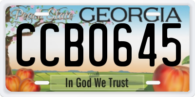 GA license plate CCB0645